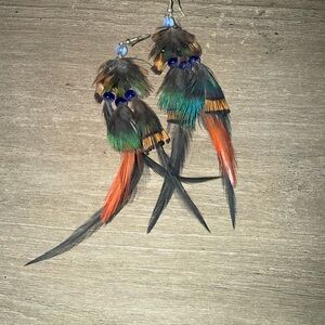 Feather & Bead Earrings